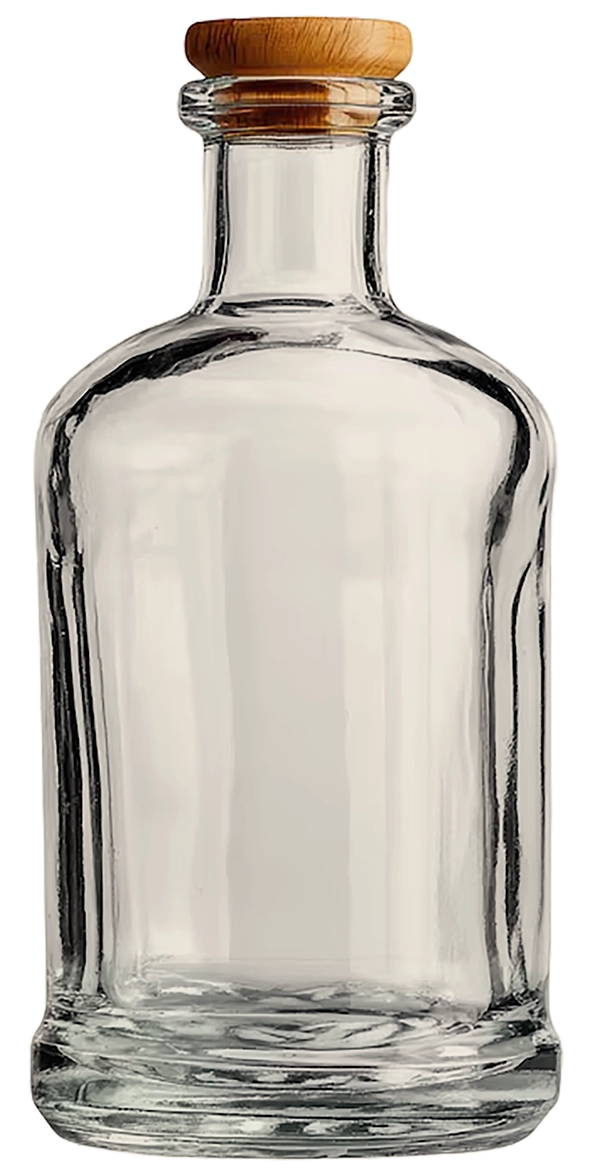 Botella de referencia de un destilado artesanal
